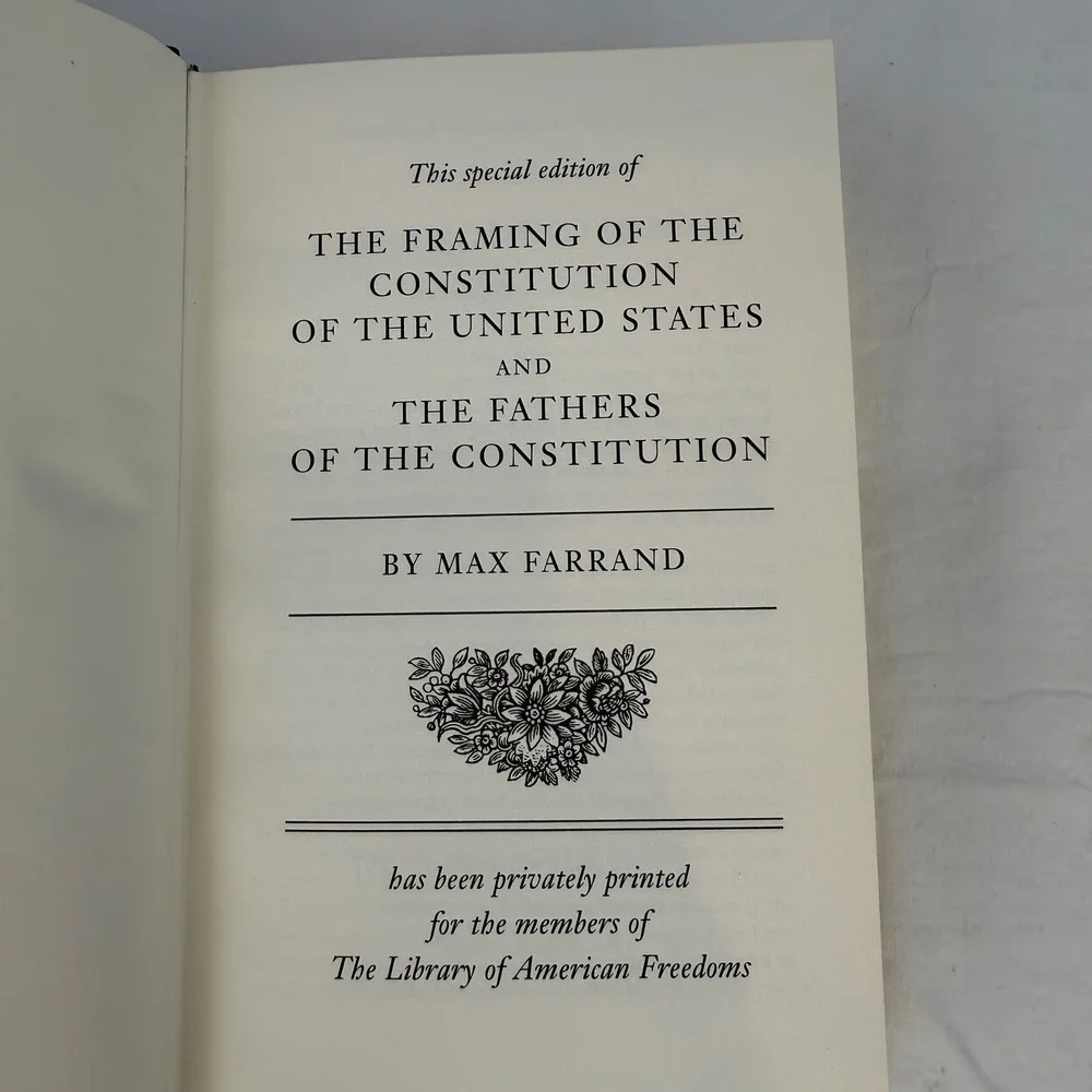 The Framing & Fathers of the US Constitution Max Farrand Leather Palladium Press